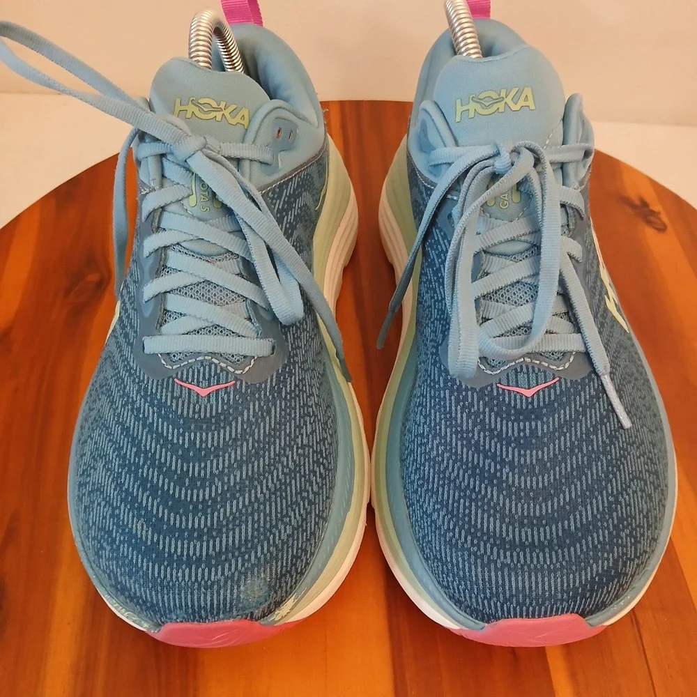 Hoka One One Gaviota 5 Womens 8.5D Blue Wide Running Shoes Sneakers 1134270
